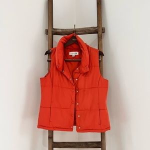 Thin Puffer Vest Orange